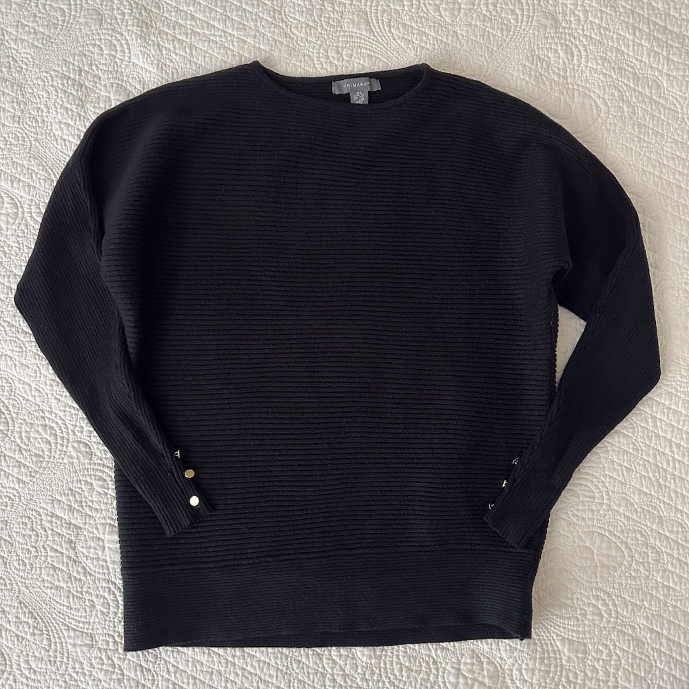 Primark Ribbed Dolman Sleeve Black Sweater XXS